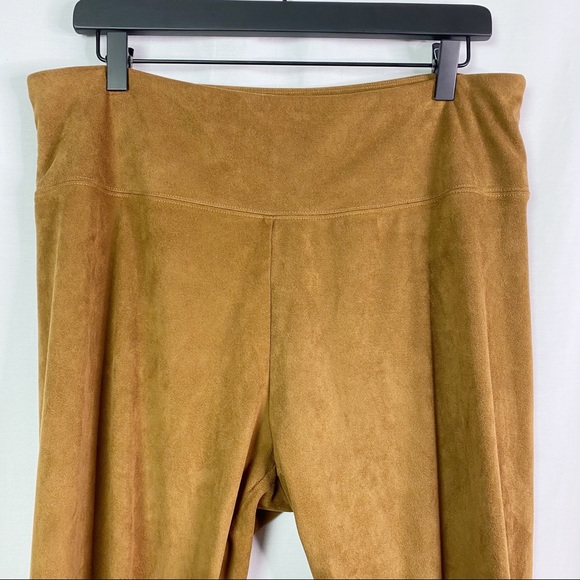 Soft Surroundings Camel Tan Faux Suede Leggings LG - Picture 4 of 7